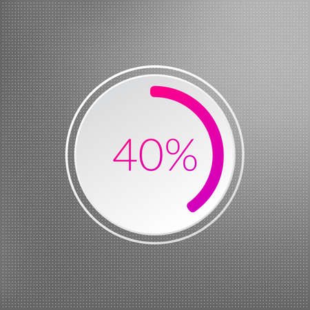 40 percent isolated pie chart. Percentage vector, infographic icon on dotted background. Sign for business, finance, web design, download, progressのイラスト素材
