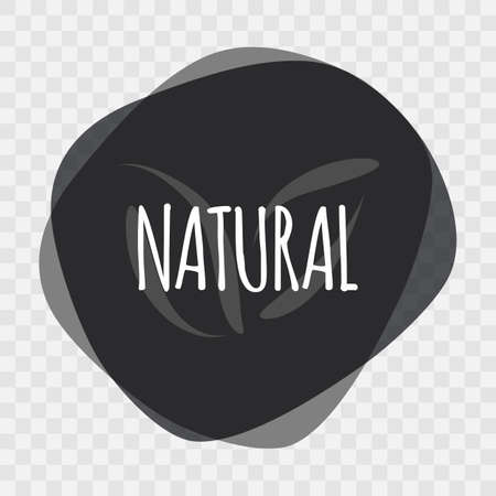 Natural icon. Gray white vector sign isolated on transparent background. Illustration symbol for food, product sticker, logo, package, label, design elementのイラスト素材