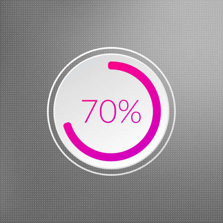 70 percent isolated pie chart. Percentage vector, infographic icon on dotted background. Sign for business, finance, web design, download, progressのイラスト素材