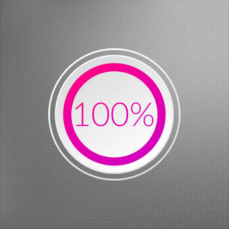 100 percent isolated pie chart. Percentage vector, infographic icon on dotted background. Sign for business, finance, web design, download, progressのイラスト素材