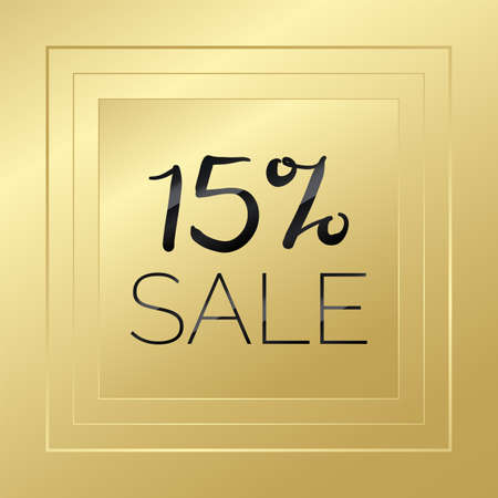 15 percent sale gold and black vector.のイラスト素材