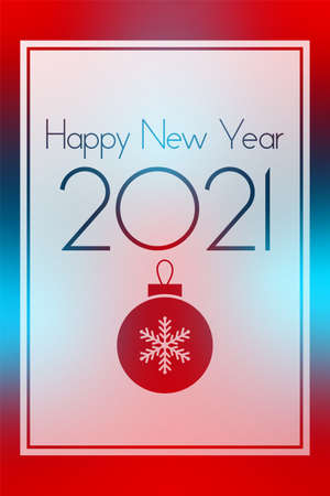 New Year 2021 red and blue vector. Greeting card. Gradient banner for winter holiday, celebration, congratulation, designのイラスト素材