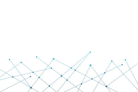 Abstract vector connection pattern. Blue gradient geometric network background. Molecular structure. Infographic scientific illustration for marketing project, business presentation, template, concept designのイラスト素材