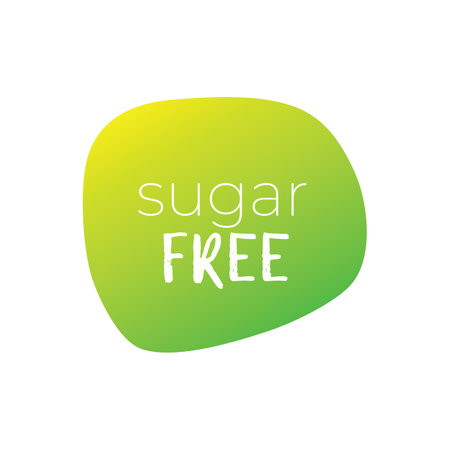 Sugar free vector icon. Green gradient sign. Illustration symbol for food, product sticker, package, label, diet, design, isolated elementのイラスト素材