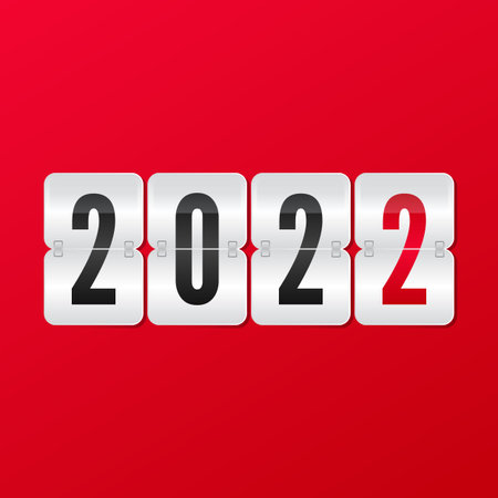 2022 New Year Scoreboard isolated icon. Decorative vector flip symbol for celebration, holiday,...