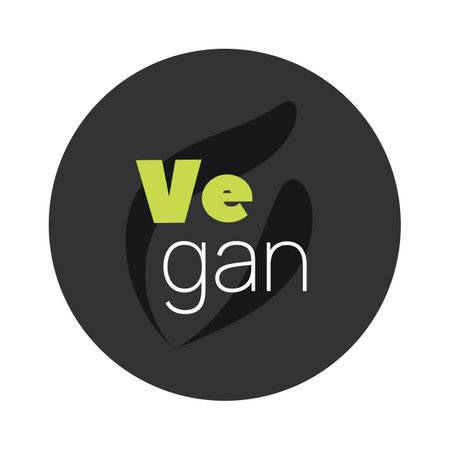 Vegan vector icon. Isolated circle label sign. Symbol for food, product, sticker, healthy eating, design elementのイラスト素材
