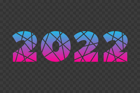2022 vector icon. Blue pink gradient symbol. Sign for web design, infographic element, decoration, eventのイラスト素材