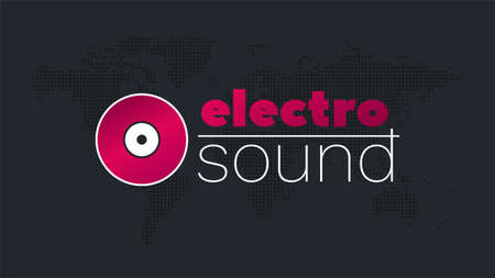Electro sound vector background. Element for flyer, electronic music, party, web design, page, sample, banner, live concert, event. pink white black illustrationのイラスト素材