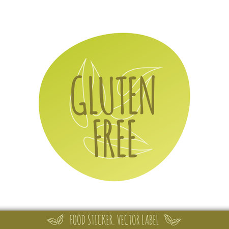 Gluten free vector icon. food sticker. Green brown isolated label. Symbol for product, allergy, diet, design element, signのイラスト素材