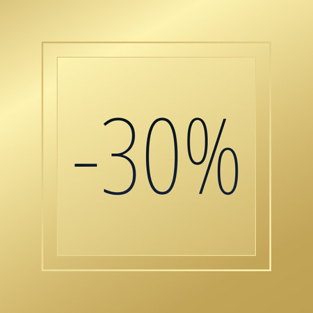 30 percent sale. Vector gold gradient background. Golden illustration for business, shopping, advertising, web, design, frame, marketing, retailのイラスト素材