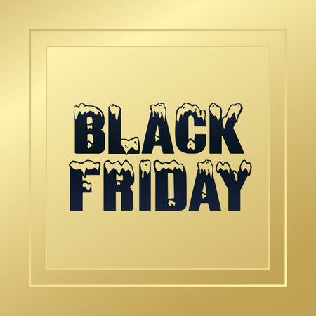 Black Friday vector frame. Golden background for shopping, business, sale, advertisement, design, web banner, shopのイラスト素材