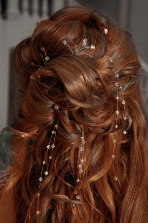 golden-brown curly mane