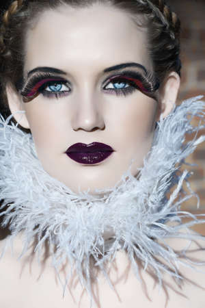 blond beauty with pale skin and goth make-up from 16 Bit RAWの写真素材