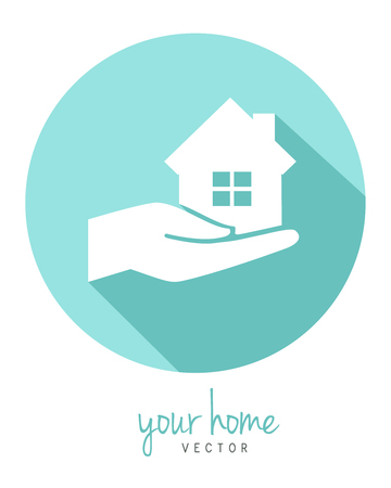 Hand holding house as real estate conceptのイラスト素材