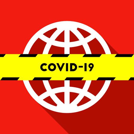 COVID-19 and global pandemic concept in flat designのイラスト素材
