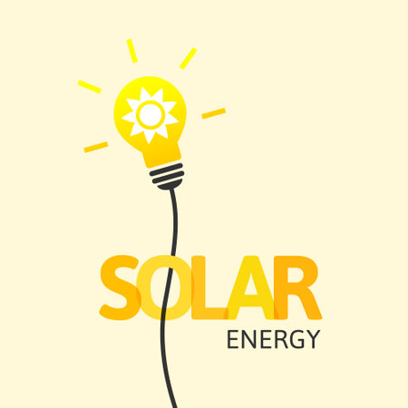 Solar energy, electricity and power source concept with light bulb and shiny sun symbol insideのイラスト素材