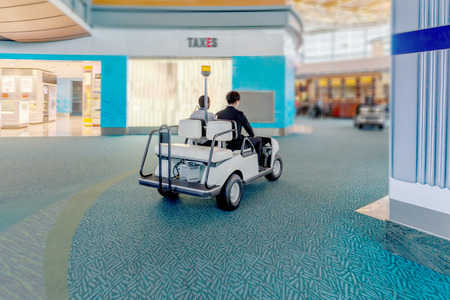 At the airport before the departure of the aircraft, modern and high-quality passenger service.のeditorial素材