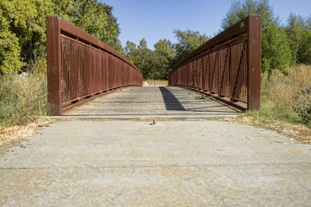 old walkway bridgeの写真素材