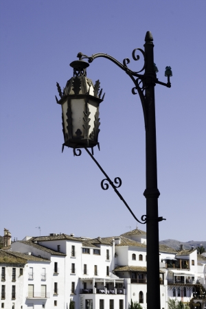 intricate black streetlamp in Spainの写真素材