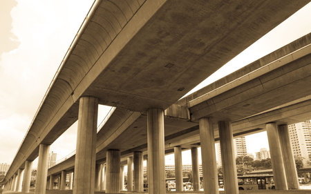 Modern railway for mass rapid transport in singaporeの写真素材