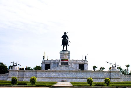 Man riding horse for war scuplture in thailand monumentの写真素材