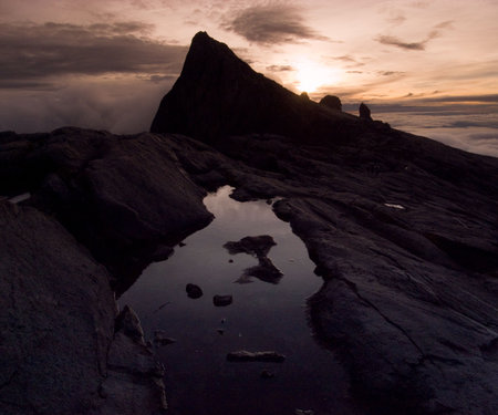 View from highest mountain in south east asiaの写真素材