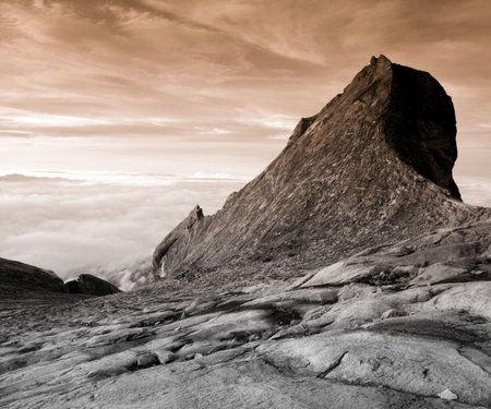 View from highest mountain in south east asiaの写真素材