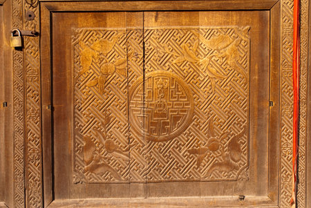 Royal decoration on the wall of the beijing forbidden cityの写真素材