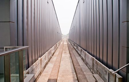 train station building steel exterior in singaporeの写真素材