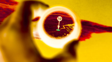 Selective focus on antique map of 10の写真素材