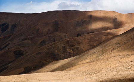 yellow and brown wildness land in tibet of chinaの写真素材
