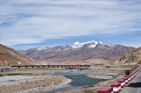Beautiful landscape with road to the heavenの写真素材