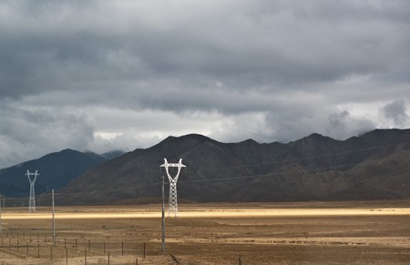 Modern highway to the summit of earth - mount himalayaの写真素材