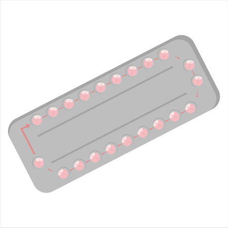 birth control pills isolated on whiteのイラスト素材