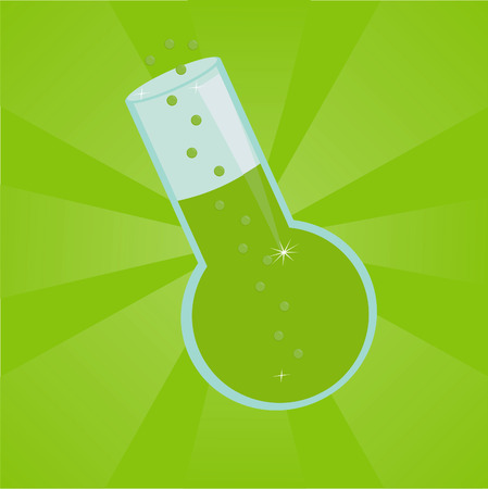 chemical bottle over green backgroundのイラスト素材