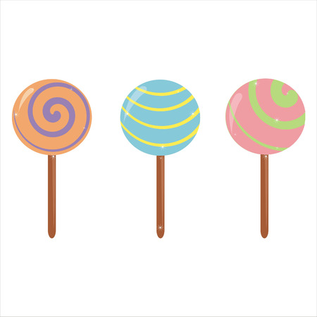 set of 3 lollipops iconsのイラスト素材