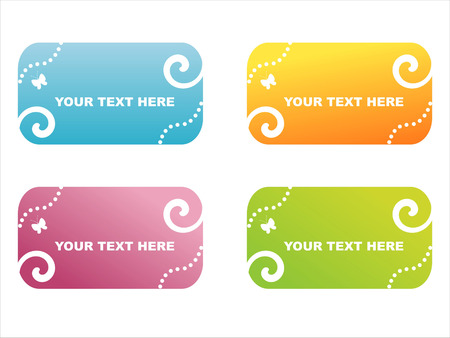 set of 4 colorful butterfly framesのイラスト素材