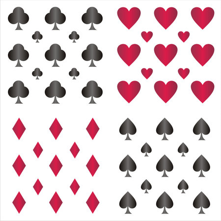 set of 4 seamless suits patternsのイラスト素材