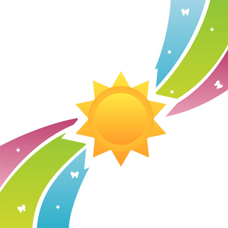 colorful sun backgroundのイラスト素材