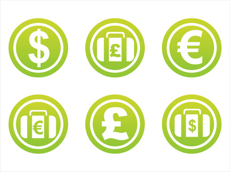 set of 6 finance signsのイラスト素材