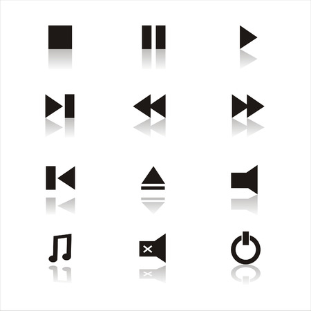 set of 12 music iconsのイラスト素材
