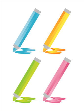 set of 4 colorful markersのイラスト素材