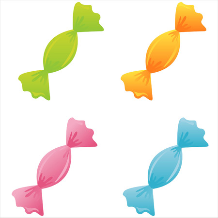 set of 4 colorful candy iconsのイラスト素材