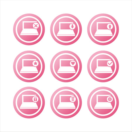 set of 9 pink notebook signsのイラスト素材