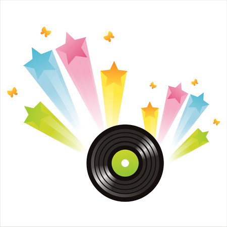 colorful vinyl record backgroundのイラスト素材