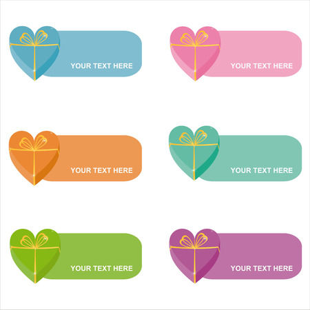 set of 6 colorful gifts framesのイラスト素材