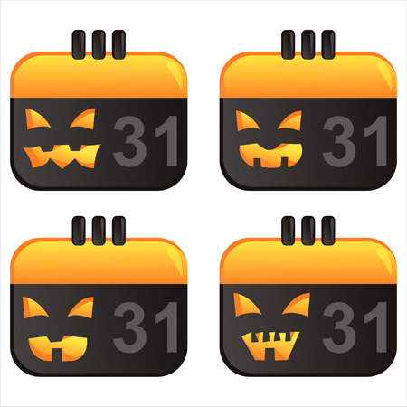 set of 4 halloween calendar iconsのイラスト素材