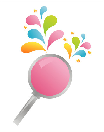 magnifying glass with splashのイラスト素材
