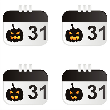 set of 4 halloween calendar iconsのイラスト素材