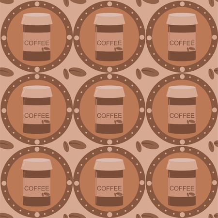 cute coffee patternのイラスト素材